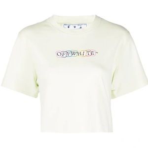Off-White Green Cropped Cards Logo shirt
